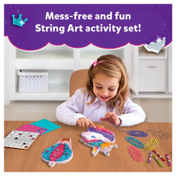 String art activity set featuring a colorful unicorn design for kids aged 6-12