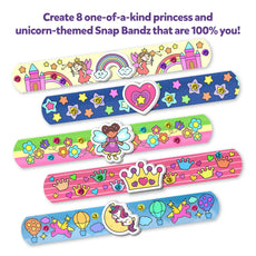 Princess and unicorn-themed snap bracelets from Snap Bandz art and craft activity kit