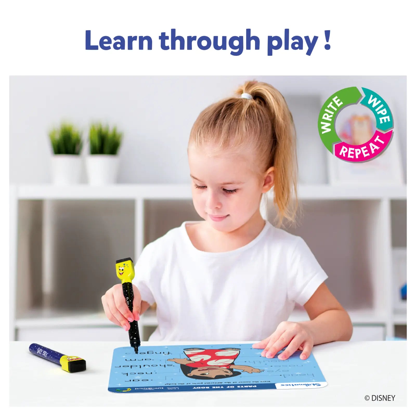 Interactive learning book with pen from I Can Write Disney Princess & Lilo & Stitch collection