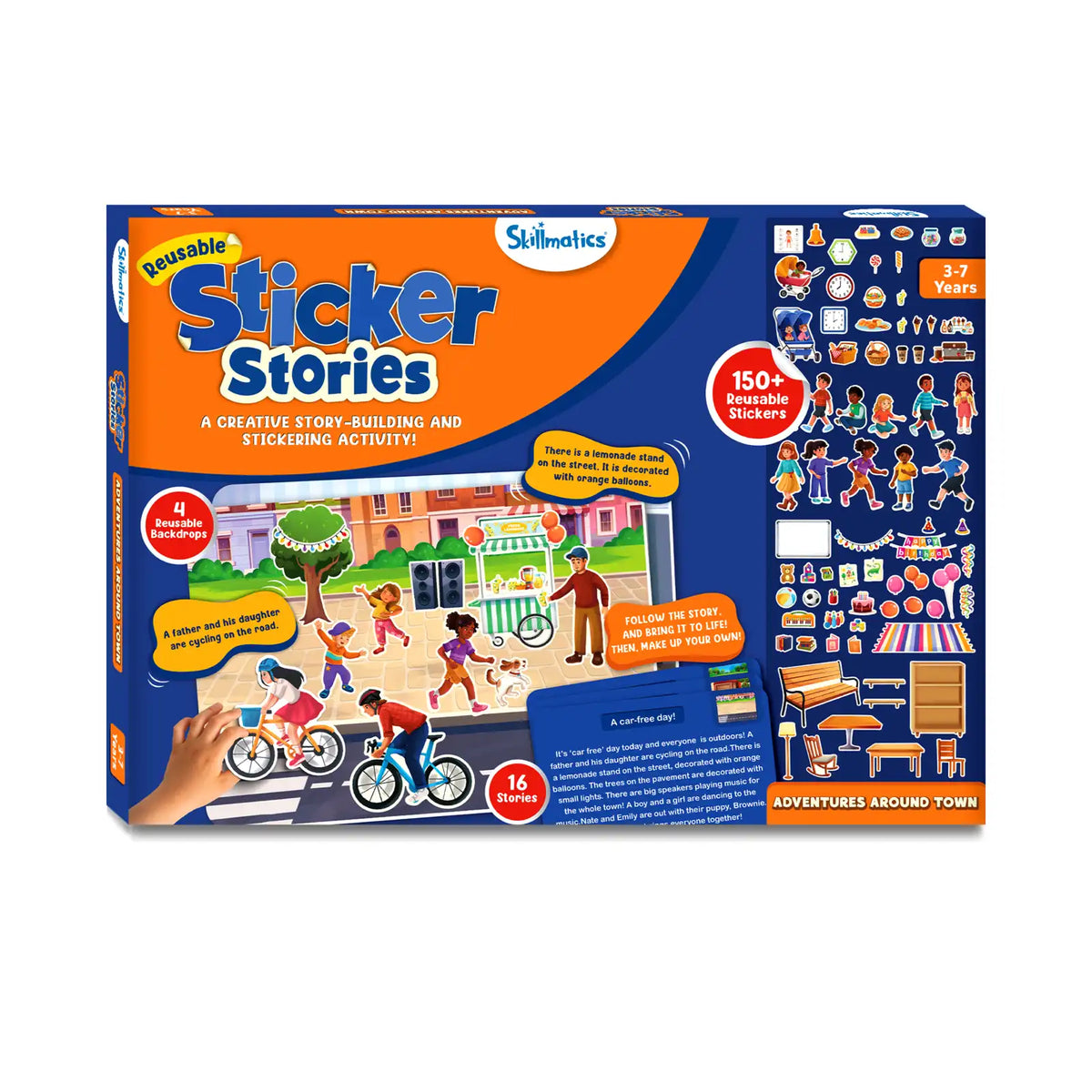 Sticker Story Adventure Sticker Stories - Adventure Around Town (ages 3-7) – Skillmatics US