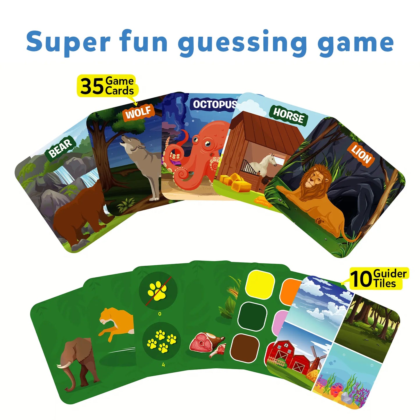 Skillmatics Card Game - Guess in 10 Junior Animal World, for Ages 3 to 6