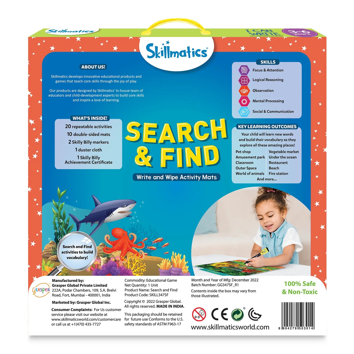 Skillmatics Search and Find, Reusable Activity Mats, Gifts for Ages 3 to 6