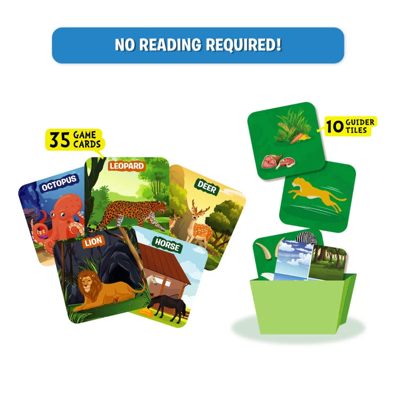 Skillmatics Card Game - Guess in 10 Junior Animal World, Quick