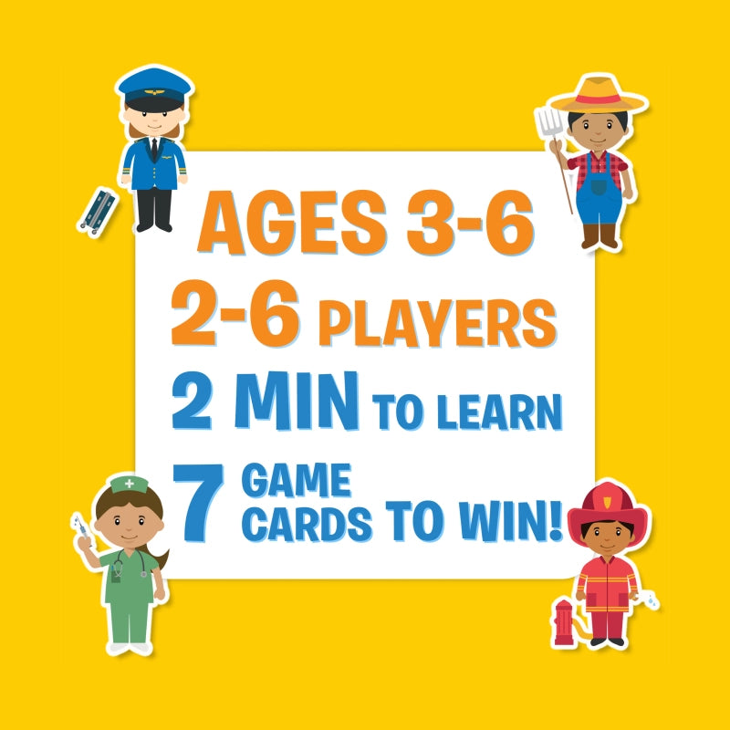 Criteria for playing Community helpers themed Guess in 10 Junior from Skillmatics