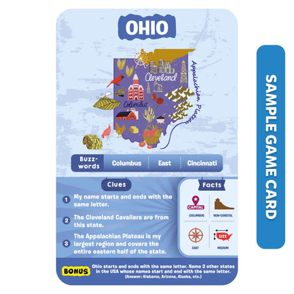 Guess in 10: States Of America | Trivia card game (ages 8+)