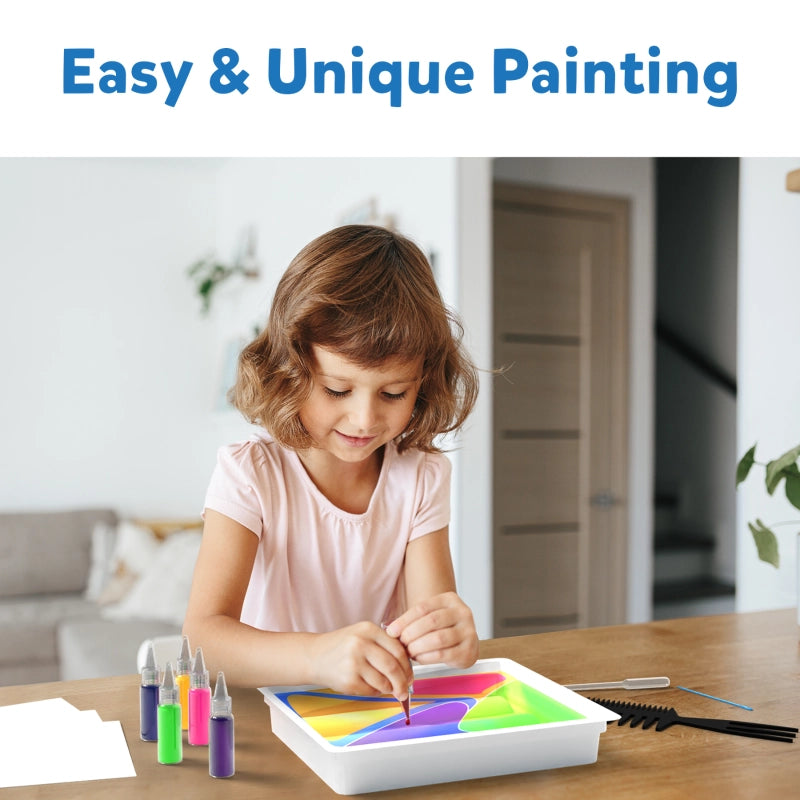 Marbling Paint Kit for Kids, Great Kids Activities, 5 Paint Colors, Fun Kids Art Marble Painting Kit