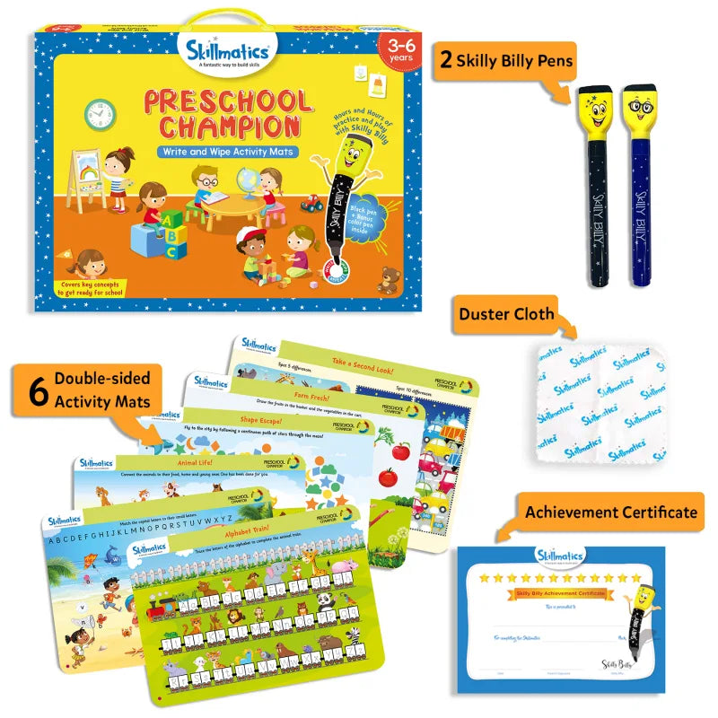 I Can Write + Preschool Champion: Reusable Activity Mats Combo (ages 3-6)