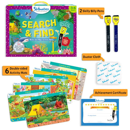 Search & Find + I Can Write: Reusable Activity Mats Combo (ages 3-6)