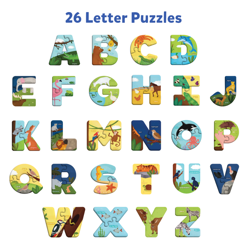The Animal Alphabet | Fun & Educational Jigsaw Puzzle (ages 3-6)