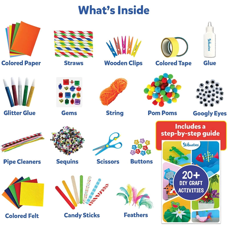Nyidpsz 1000 Pcs DIY Art Craft Kit Art Craft Kit Supplies Art and Craft Supplies for Kids for Children Crafts for Children of Arts and Crafts in